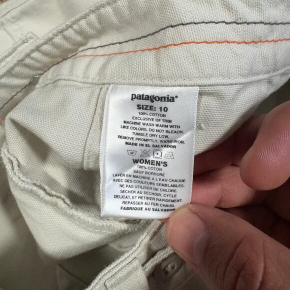 Patagonia Women's Stand-Up Shorts Size 10 Ivory 6” Hiking Canvas - Picture 4 of 8